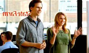 State Farm "You're a dancer?" finger flourish.