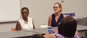Historical authors Beverly Jenkins and Katharine Ashe