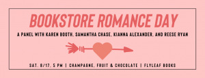 Bookstore Romance Day at Flylfeaf Books in Durham, NC on Saturday, August 17th