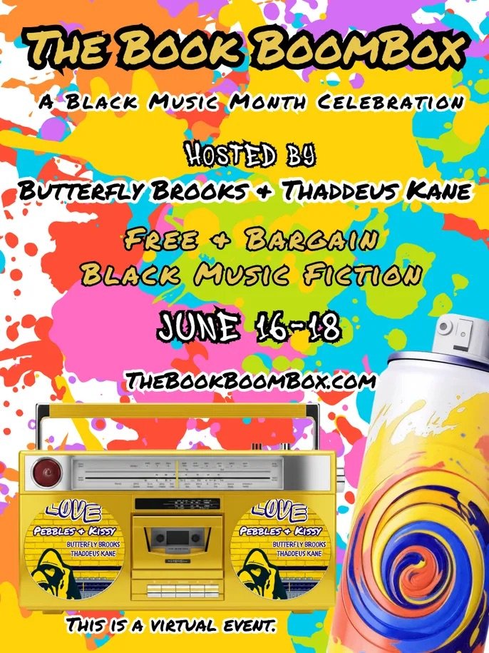 The Book BoomBox Event June 16th - 18th The Book BoomBox event is happening from June 16th - 18th. Get free and discounted music-themed books by Black authors in celebration of Black Music Month.
